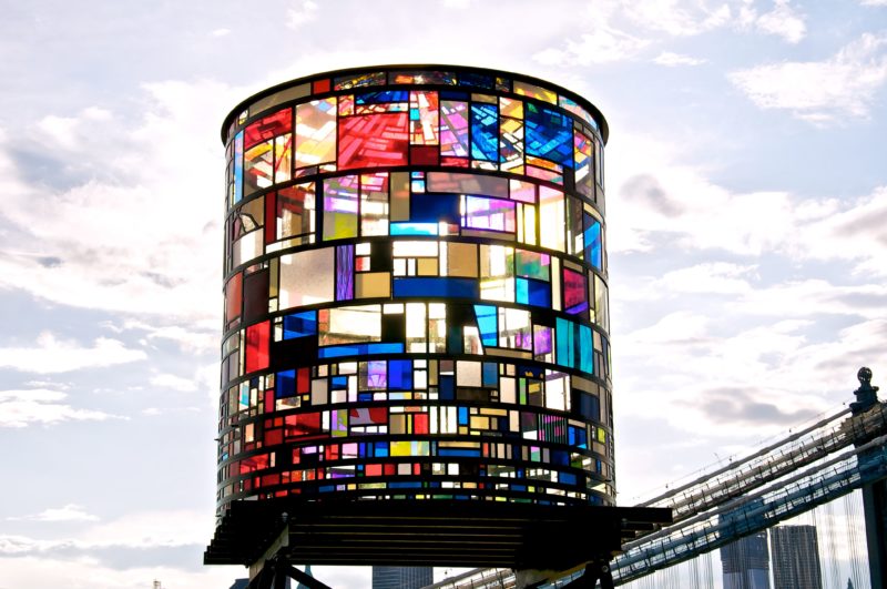 Tom Fruin – Watertower, 2010, 6x3x3m, found plexiglas, steel, bolts 2